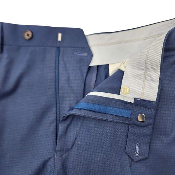 Ralph Lauren Mens Blue Wool Blend Trousers 34 x 32 Flat Front Button Closure‎ - Picture 6 of 10